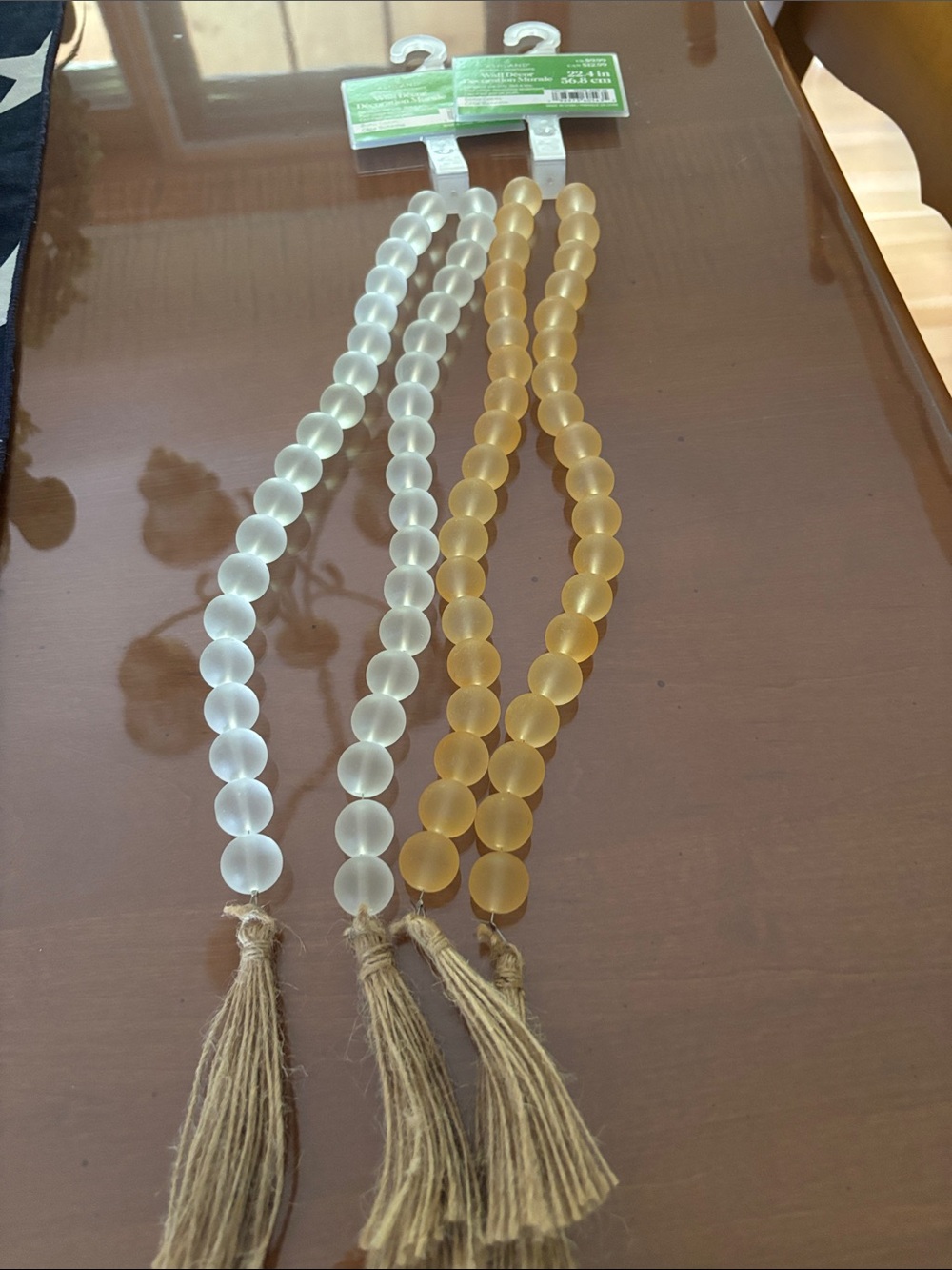 Ashland Frosted Clear & Amber Beaded Wall Décor Garland